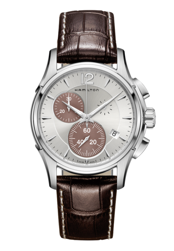 Hamilton Jazzmaster Chrono Orologio Uomo Quadrante Argentato