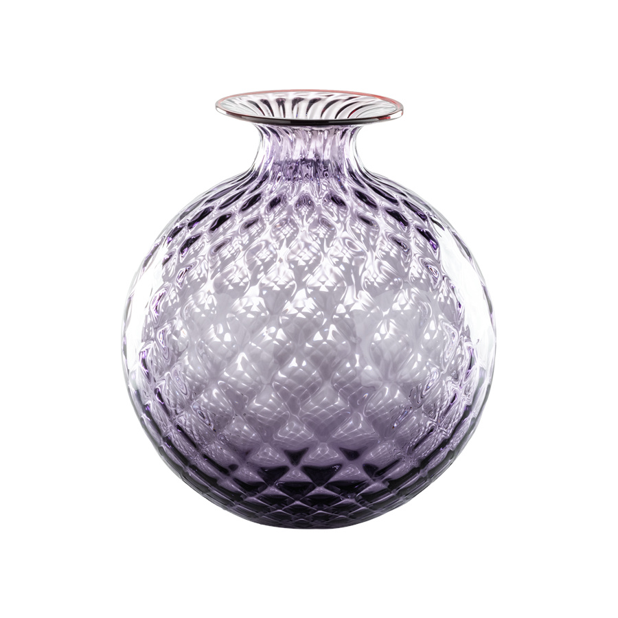 Venini / Monofiore Balloton / Vase / Indigo, roter Faden / mundgeblasenes Glas