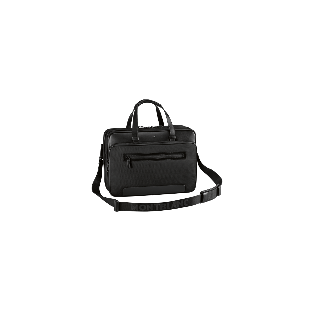 Montblanc / Nightflight / borsa portadocumenti / tessuto nylon a costine e  pelle nera