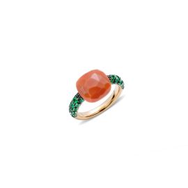 Pomellato / Capri / anello / oro rosa, corallo e tsavoriti