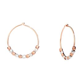 DoDo / Mini Granelli / orecchini hoop cerchio grande / oro rosa 9 kt e argento