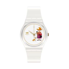 Swatch / Jubilee / How Majestic / orologio unisex / quadrante bianco / cassa plastica / cinturino silicone