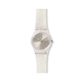 Swatch / Lady / Silver Glistar Too / orologio donna / quadrante argentato / cassa plastica / cinturino silicone