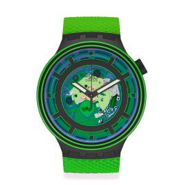 Swatch / Big Bold Planets / Come in Peace / orologio unisex / quadrante trasparente / cassa plastica / cinturino silicone