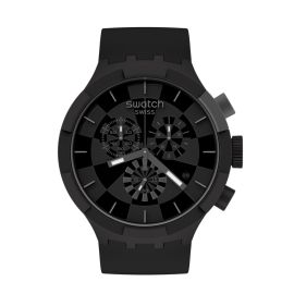 Swatch / Big Bold Chrono / Checkpoint Black / orologio uomo / quadrante nero / cassa plastica / cinturino silicone