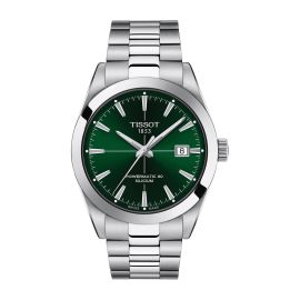 Tissot Gentleman Powermatic 80 Silicium / orologio uomo / quadrante verde / cassa e bracciale acciaio