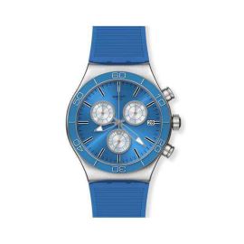 Swatch / Irony Chrono / Blue is All / orologio uomo / quadrante blu / cassa acciaio / cinturino silicone