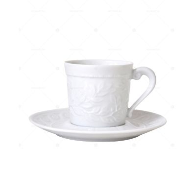 Bernardaud / Louvre / set 6 tazze caffè con piattino / porcellana