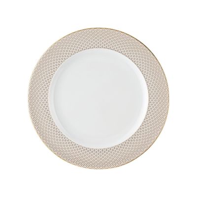 Rosenthal / Francis Carreau Beige / piatto piano 26 cm / porcellana / bianca, dorata e beige