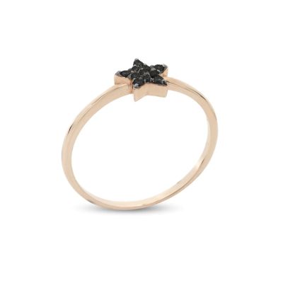 Buonocore / Hope / anello con stella / oro rosa e diamanti neri