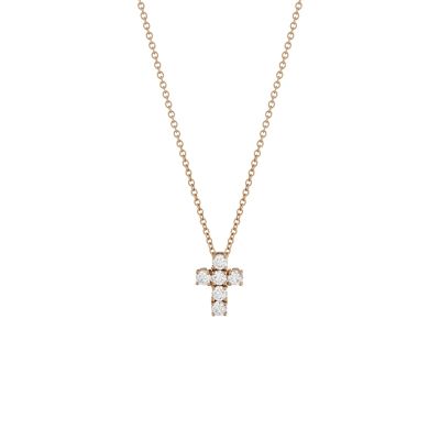 Buonocore / Cross / collana con croce passante / oro rosa e diamanti