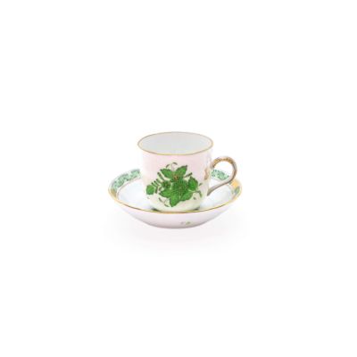 Herend / Apponyi Verde / tazza caffè con piattino / porcellana