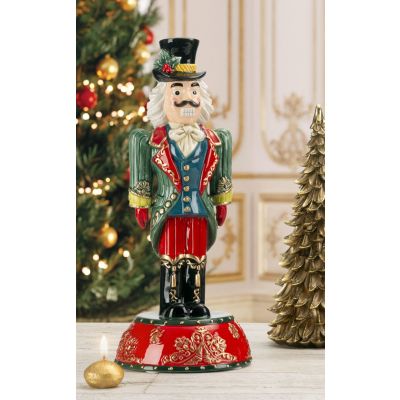 Fitz and Floyd / Nutcrackers / Schiaccianoci Verde 40 cm / ceramica dipinta a mano