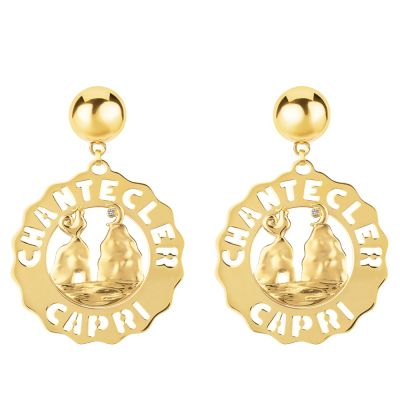 Chantecler / Logo / orecchini con faraglioni grandi / oro giallo e diamanti