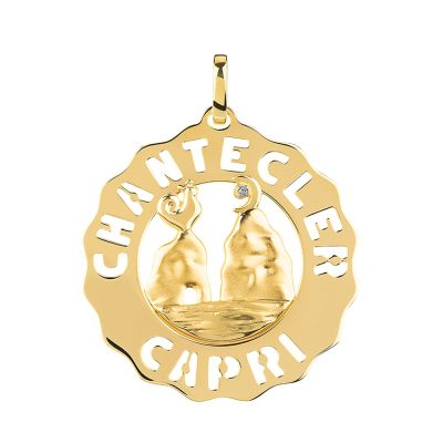 Chantecler / Logo / ciondolo con faraglioni grande / oro giallo e diamanti