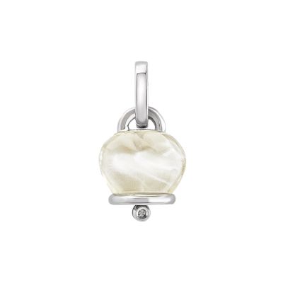 Chantecler / Et Voilà / ciondolo campanella medio / argento, resina color cristallo di rocca e diamante