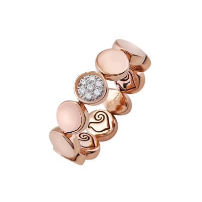 Chantecler / Paillettes / anello / oro rosa 18 Kt, pavé di diamanti