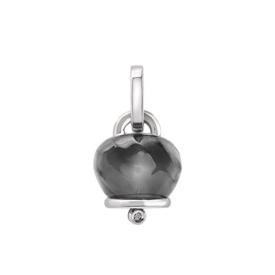 Chantecler / Et Voilà / ciondolo campanella medio / argento, resina color nero e diamante