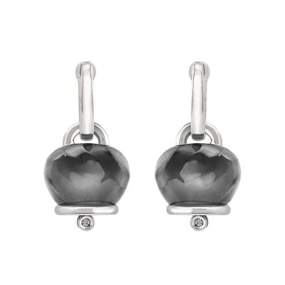 Chantecler / Et Voilà / orecchini campanella medi / argento, resina color nero e diamanti
