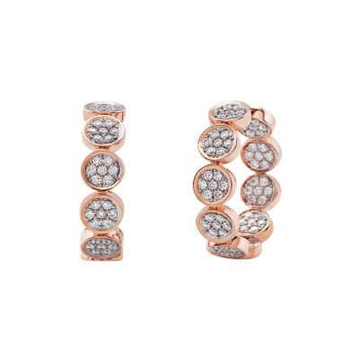 Chantecler / Paillettes / orecchini / oro rosa 18 Kt, pavé di diamanti