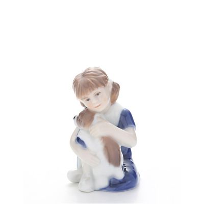 Royal Copenhagen Figurina / Elsa con cagnolino mini / porcellana