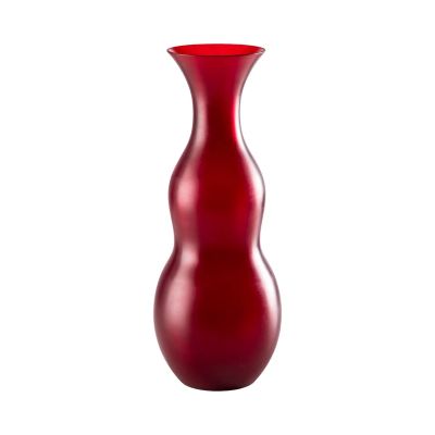 Venini / Pigmenti / vaso / rosso sangue di bue / vetro satinato, soffiato e lavorato a mano