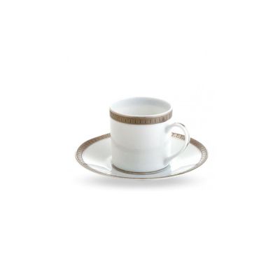 Christofle / Malmaison Or / tazza caffè con piattino / porcellana