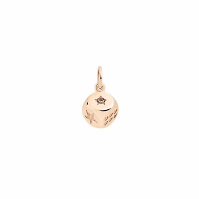 DoDo / Charms / ciondolo dado / oro rosa 9 kt e diamanti brown