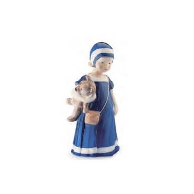 Royal Copenhagen Figurina / Elsa con orsetto mini / porcellana