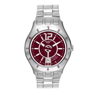 Swatch / Irony / In A Burgundy Mode / orologio unisex / quadrante grigio / cassa acciaio / bracciale acciaio
