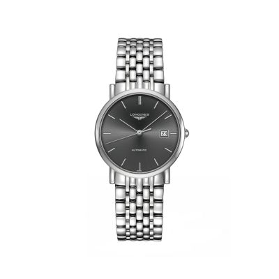 Longines The Longines Elegant Collection / orologio uomo / quadrante grigio / cassa e bracciale acciaio
