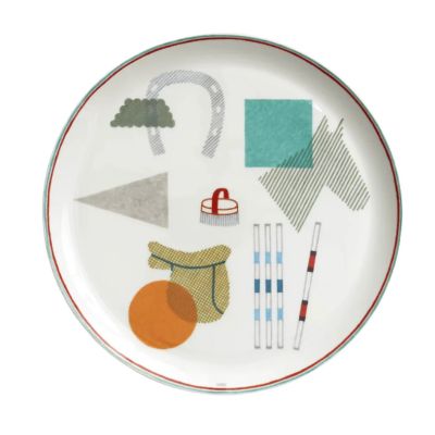 Hermès / Saut / piatto torta / porcellana / bianco con decorazioni