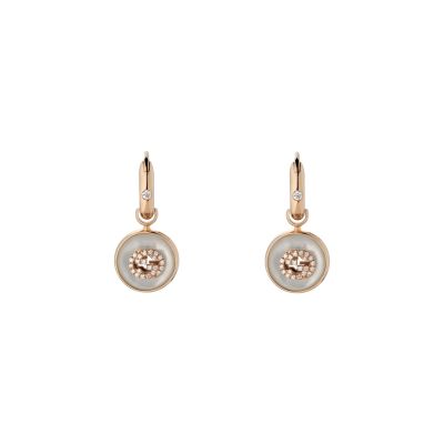 Gucci / Interlocking G / orecchini a cerchio / oro rosa, diamanti e madreperla