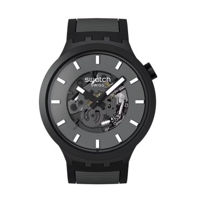 Swatch Past the Horizon / Big Bold / orologio unisex / quadrante aperto nero / cassa e cinturino in plastica Biosourced