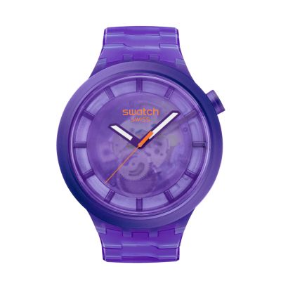 Swatch / Big Bold / Purple Joy / orologio unisex / quadrante scheletrato viola / cassa e cinturino in plastica Biosourced
