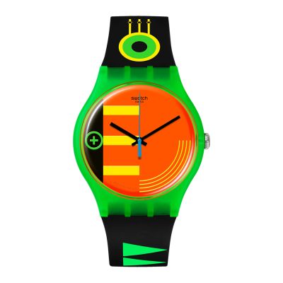 Swatch Neon Rider / New Gent / orologio unisex / quadrante multicolore / cassa plastica / cinturino silicone
