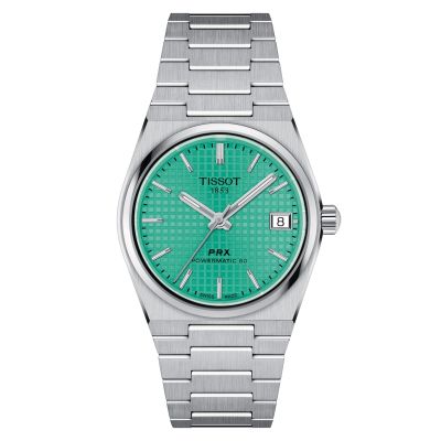 Tissot PRX Powermatic 80 - 35 mm / orologio unisex / quadrante verde chiaro / cassa e bracciale acciaio