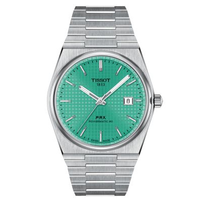 Tissot PRX Powermatic 80 - 40 mm / orologio uomo / quadrante verde chiaro / cassa e bracciale acciaio