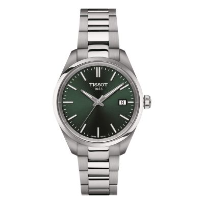 Tissot PR100 Quartz - 34 mm / orologio donna / quadrante verde / cassa e bracciale acciaio