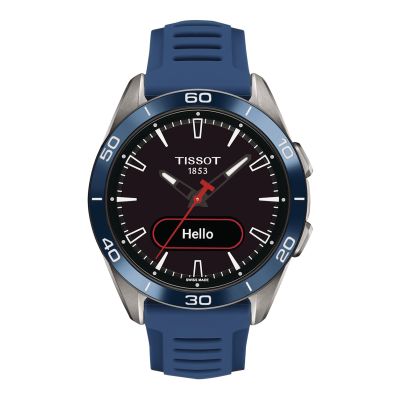 Tissot T-Touch Connect Sport / orologio uomo / quadrante nero / cassa titanio / cinturino sintetico blu