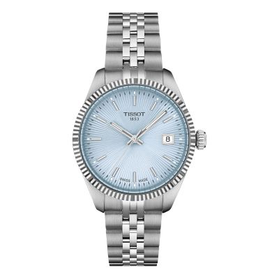 Tissot Ballade - 34 mm / orologio donna / quadrante celeste guillochè / cassa e bracciale acciaio