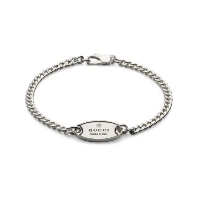 Gucci / Trademark / bracciale a catena con targhetta / argento 