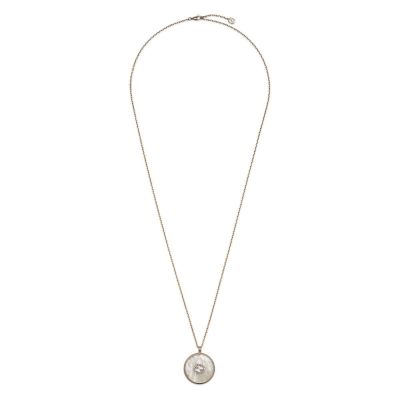 Gucci / Interlocking G / collana a catena 70 cm / oro rosa, madreperla e diamanti