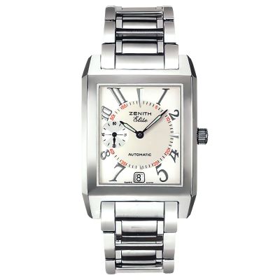 Zenith / Port Royal Elite / orologio uomo / quadrante bianco argenté / cassa e bracciale acciaio