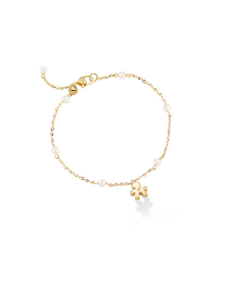 le PERLE - Collana BIMBA catena Oro Giallo, Perle e Diamante - leBebé